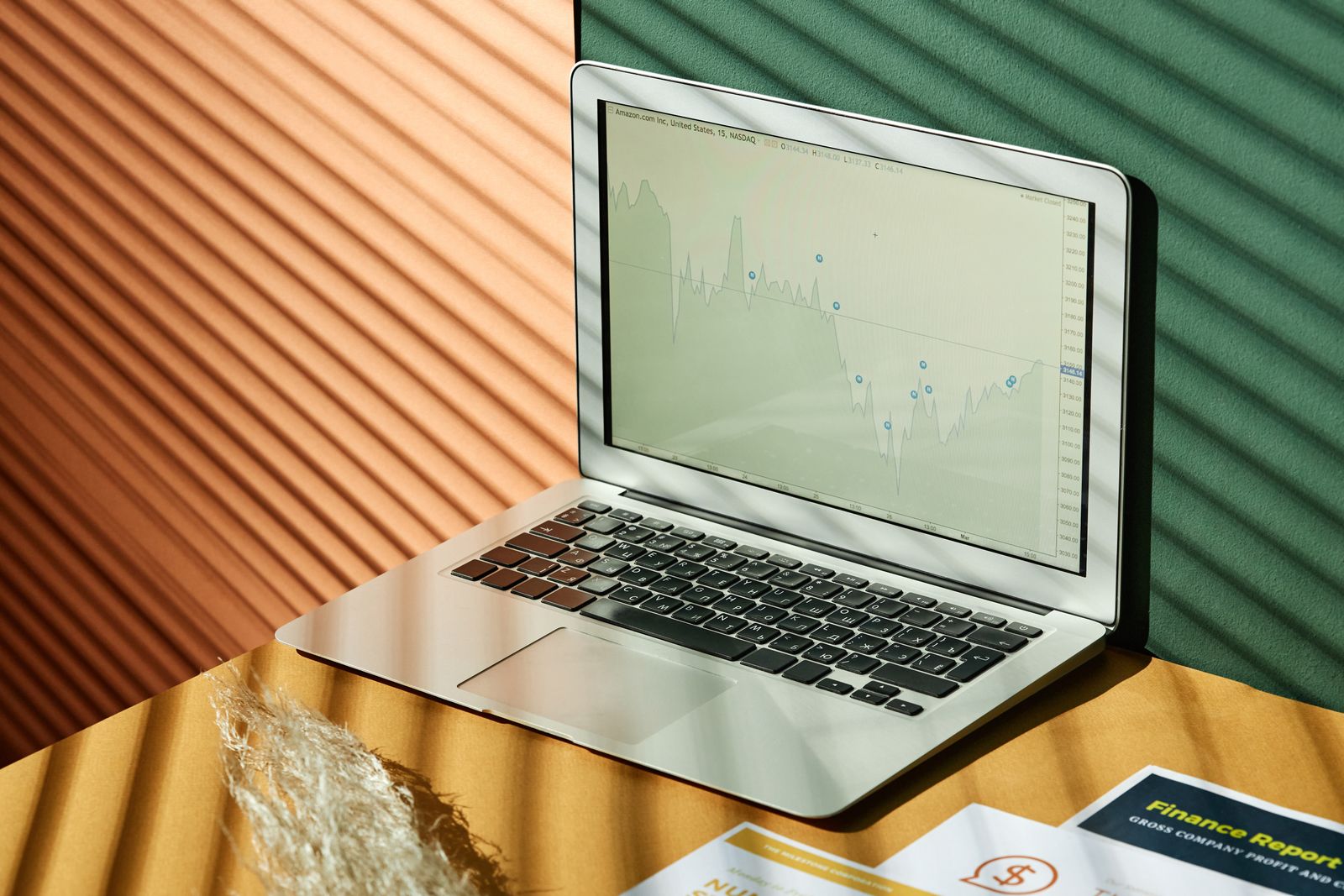 Laptop displaying business analytics